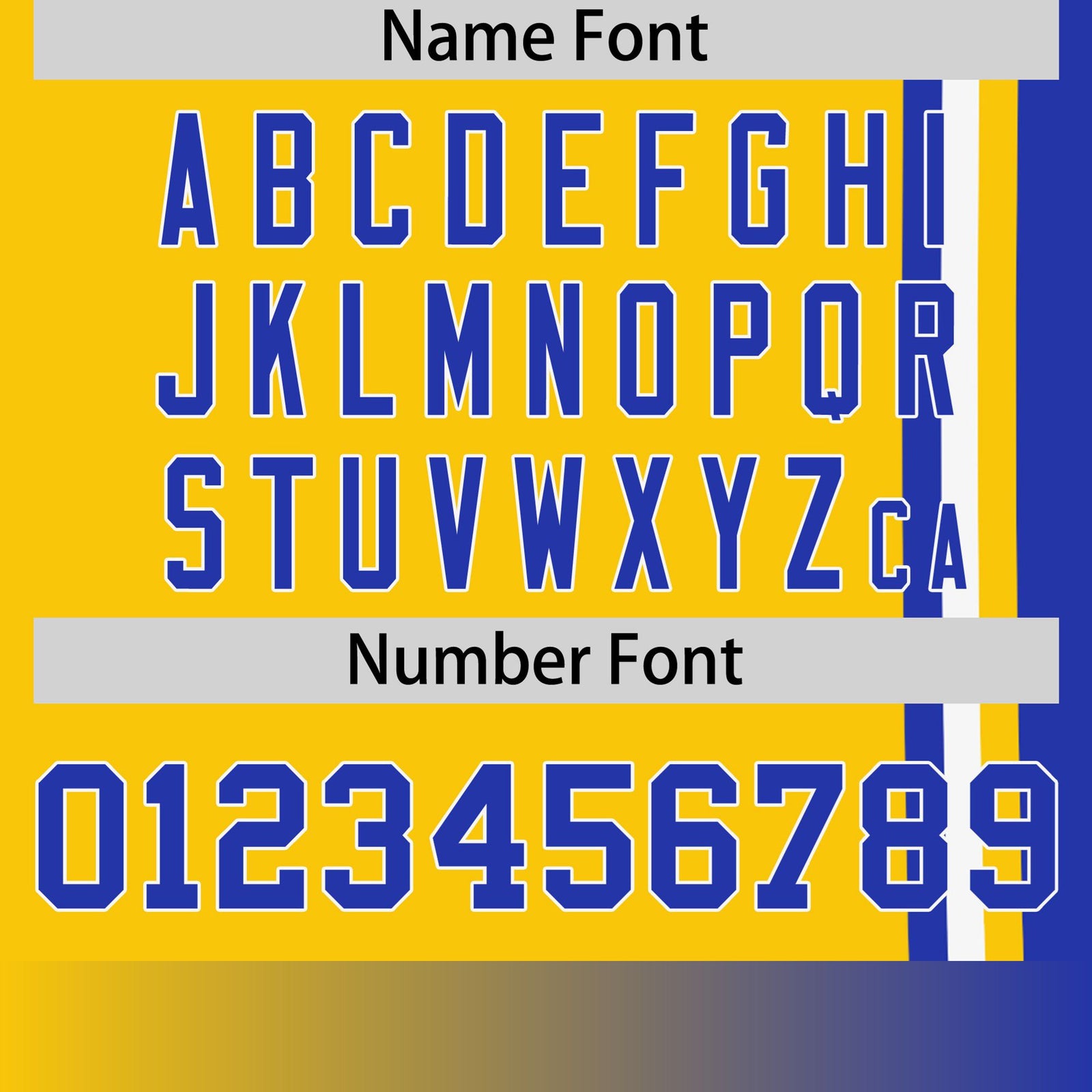 Custom Gold-01 Royal Blue-White Crew neck Color Contrast Design T-Shirts