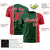 Custom Green Red-White Crew neck Color Contrast Design T-Shirts