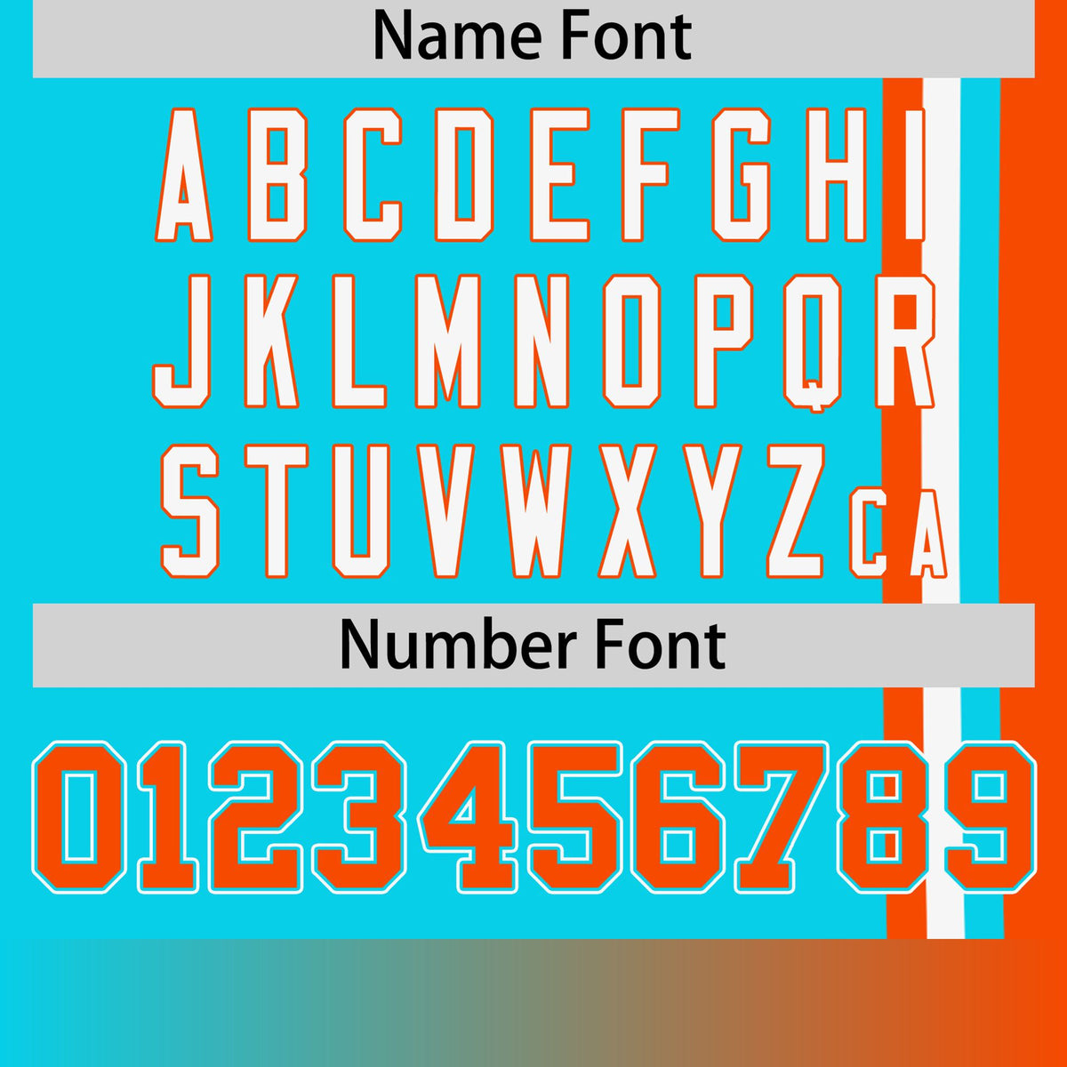 Custom Sky Blue Orange-White Crew neck Color Contrast Design T-Shirts