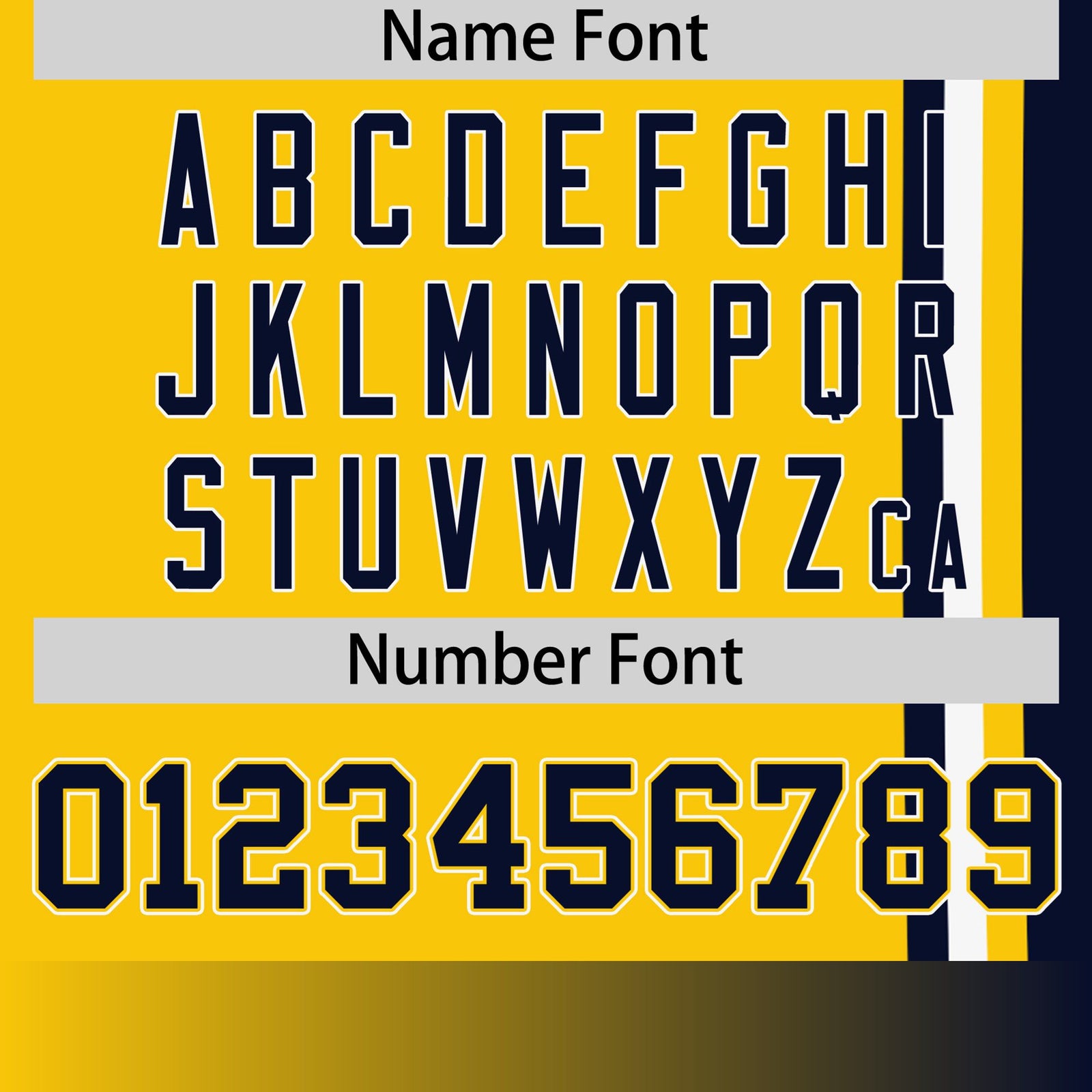 Custom Gold-01 Navy-White Crew neck Color Contrast Design T-Shirts