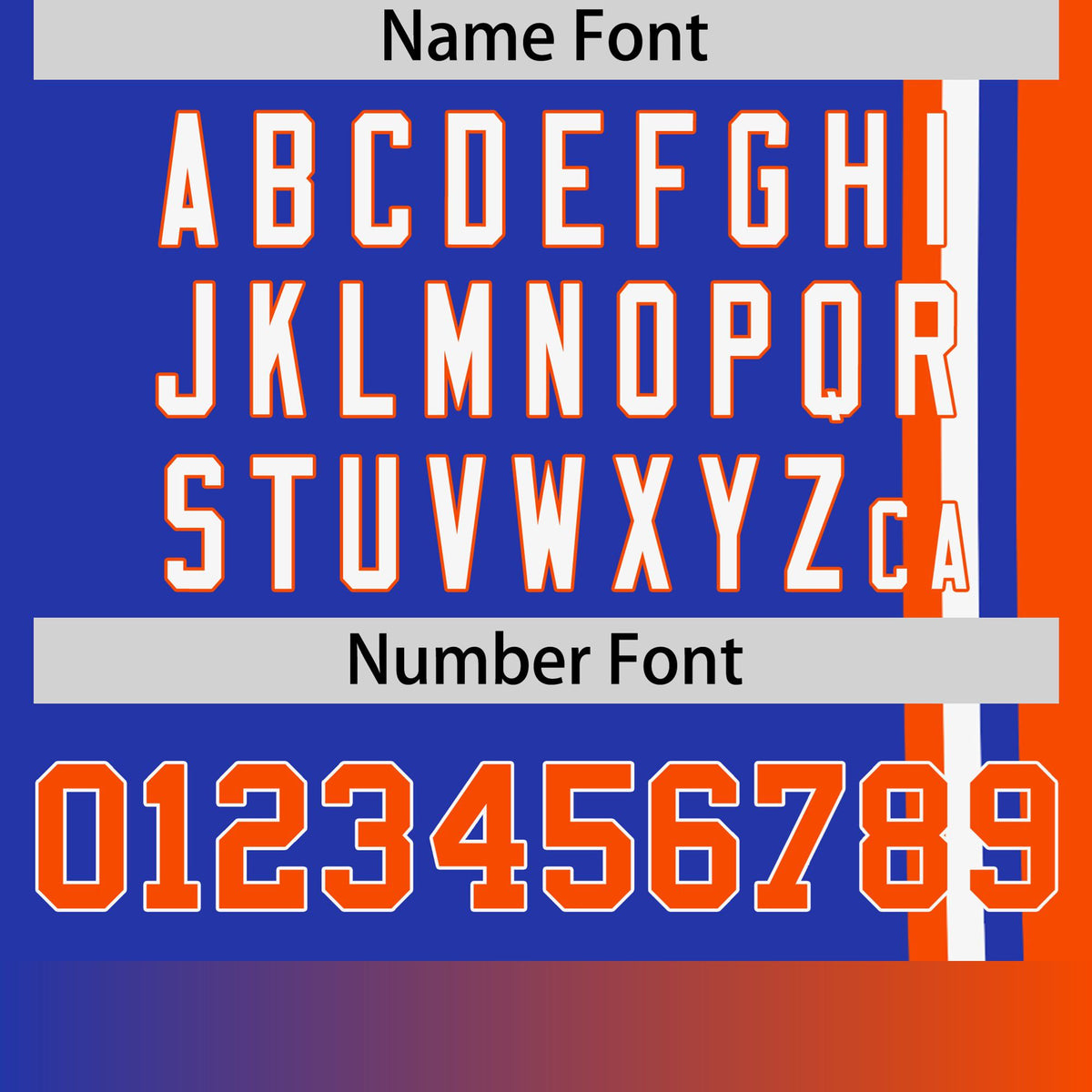 Custom Royal Blue Orange-White Crew neck Color Contrast Design T-Shirts