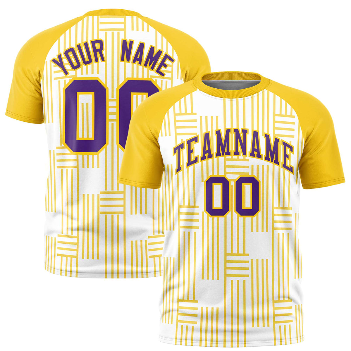 Custom White-Gold 01 Personalized Line Pattern Performance T-Shirt