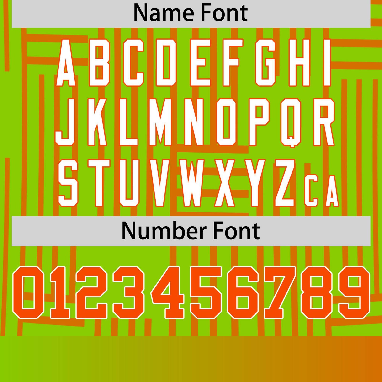 Custom Neon Green-Orange Personalized Line Pattern Performance T-Shirt