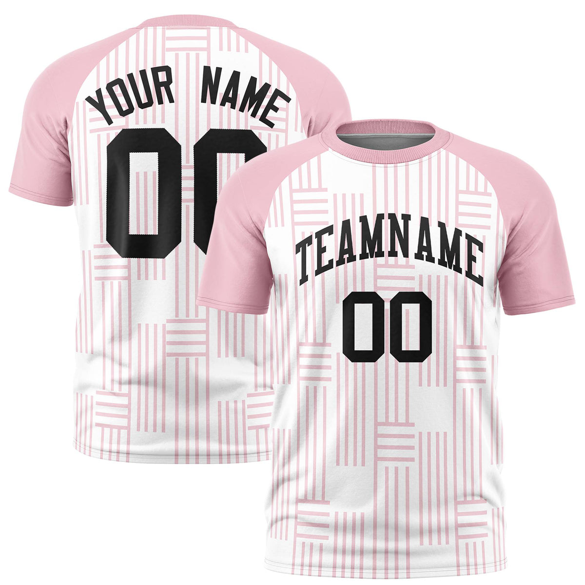 Custom White-Light Pink Personalized Line Pattern Performance T-Shirt