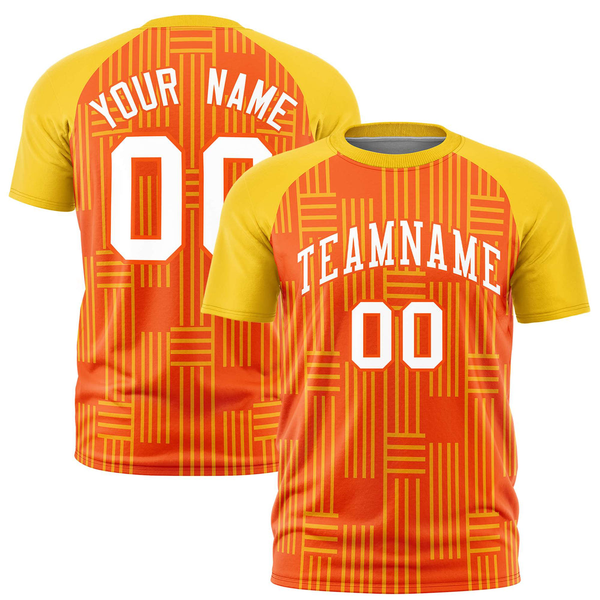 Custom Orange Gold 01 Personalized Line Pattern Performance T-Shirt