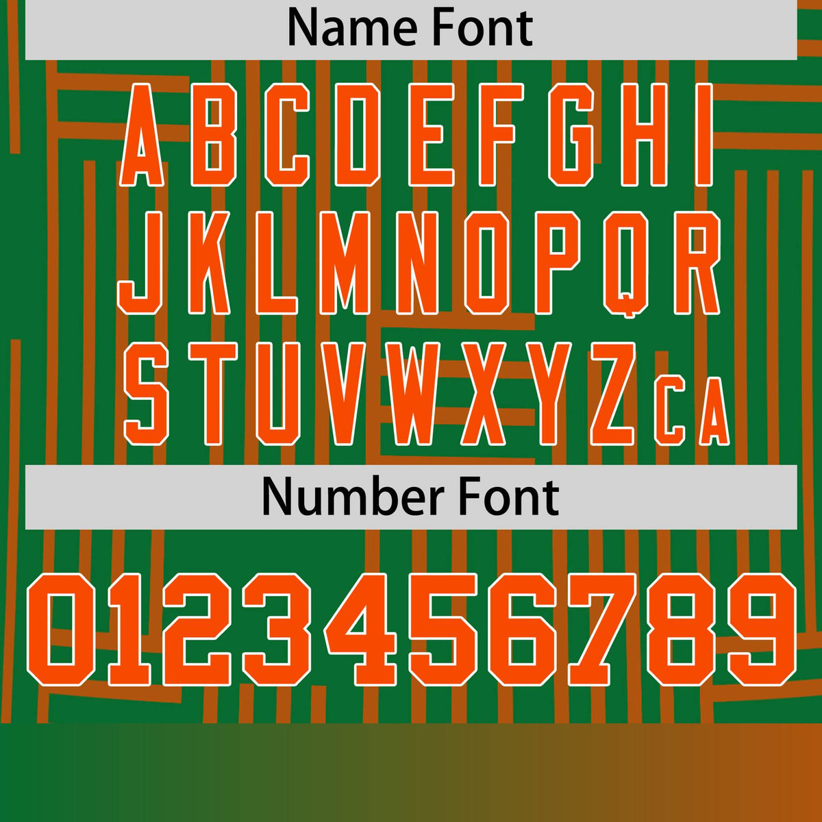 Custom Kelly Green-Orange Personalized Line Pattern Performance T-Shirt