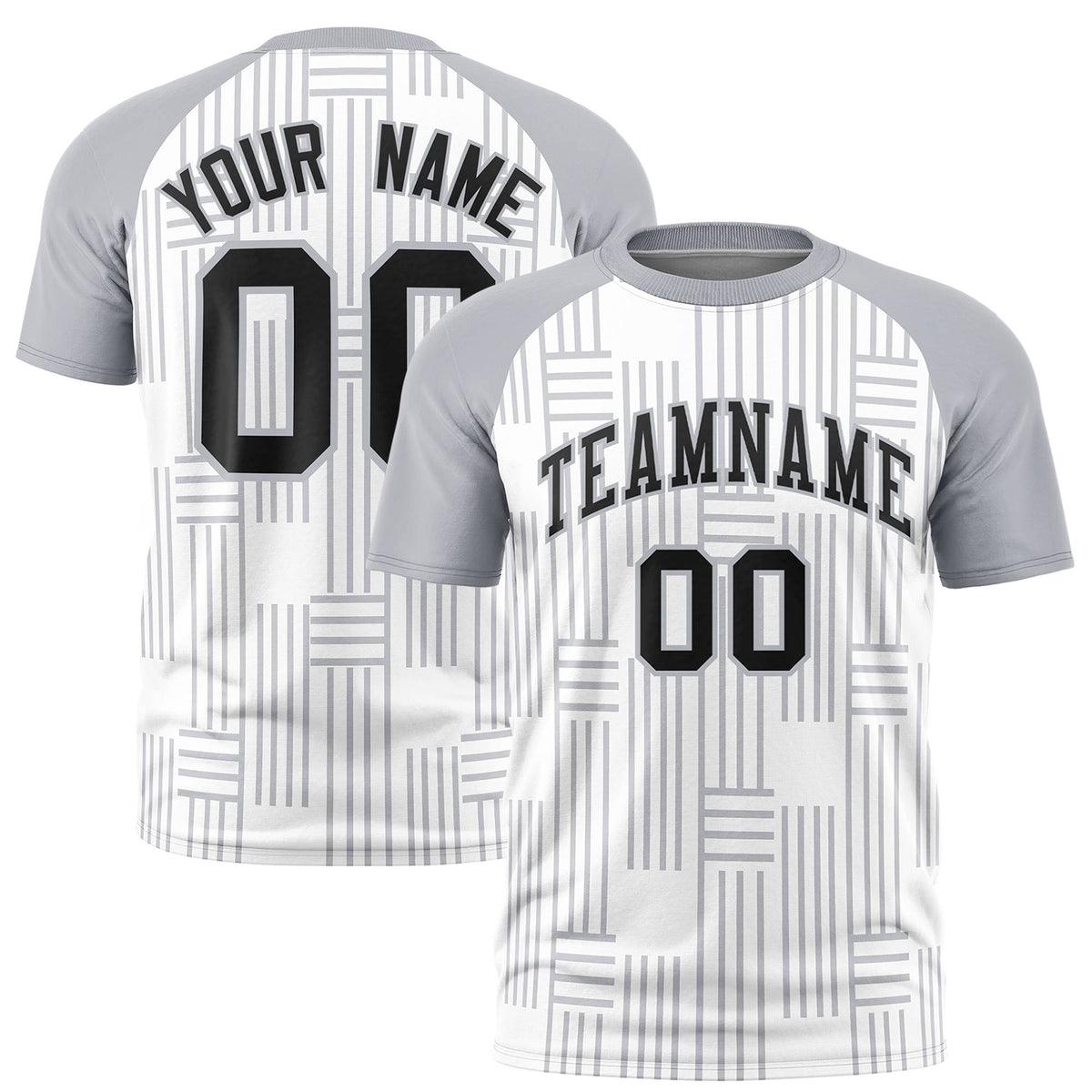 Custom White Gray Personalized Line Pattern Performance T-Shirt