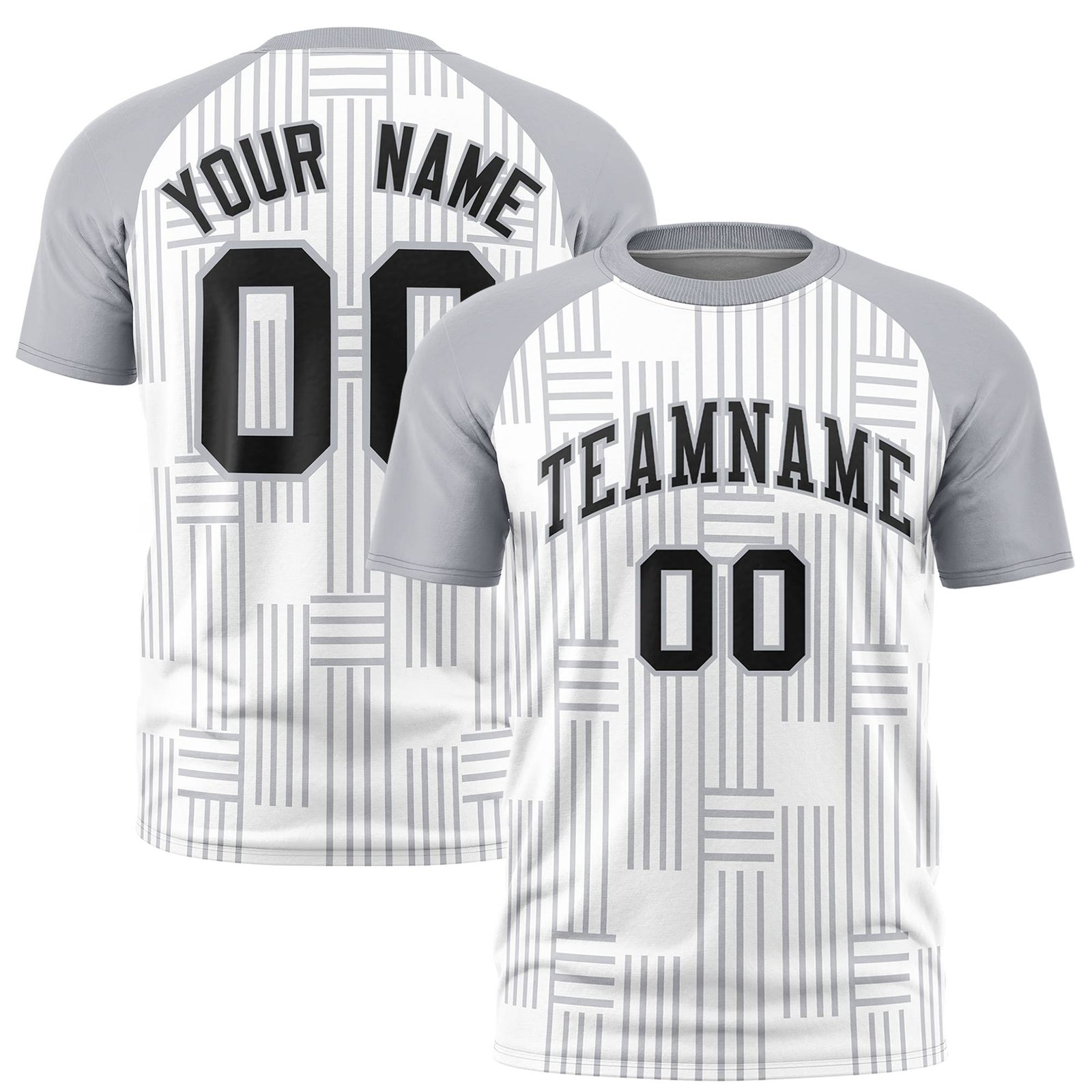 Custom White Gray Personalized Line Pattern Performance T-Shirt
