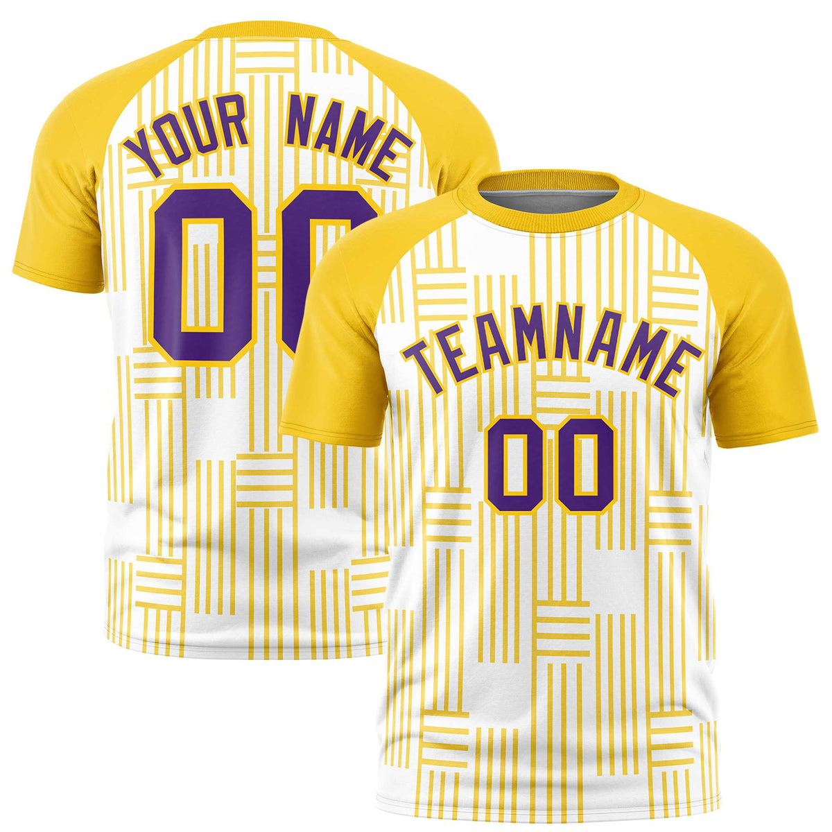 Custom White-Gold 01 Personalized Line Pattern Performance T-Shirt
