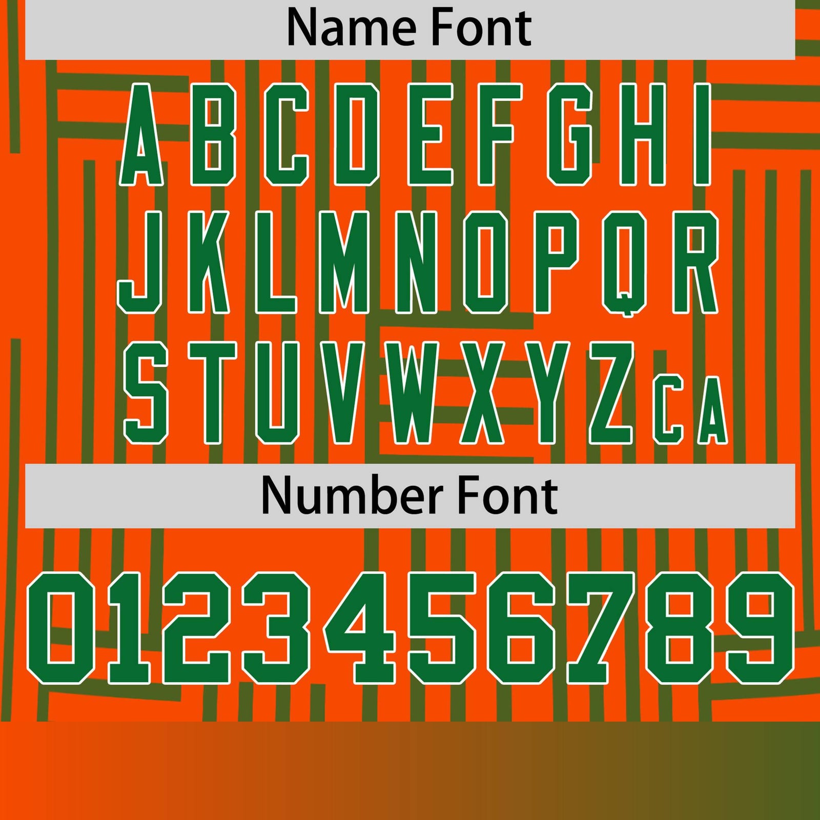 Custom Orange-Kelly Green Personalized Line Pattern Performance T-Shirt