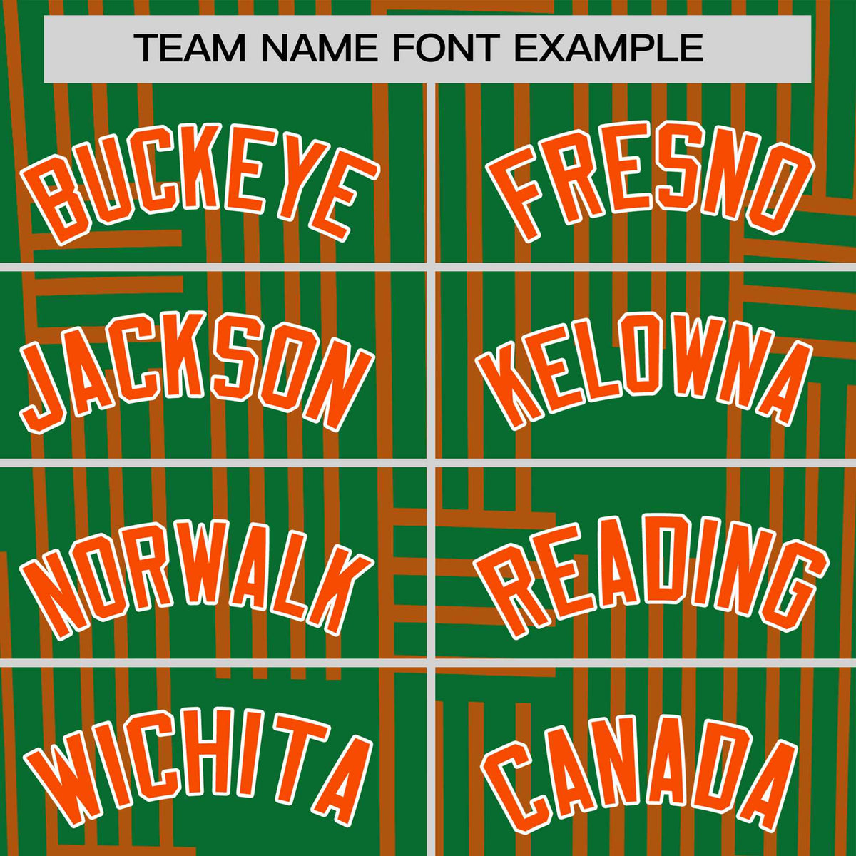 Custom Kelly Green-Orange Personalized Line Pattern Performance T-Shirt