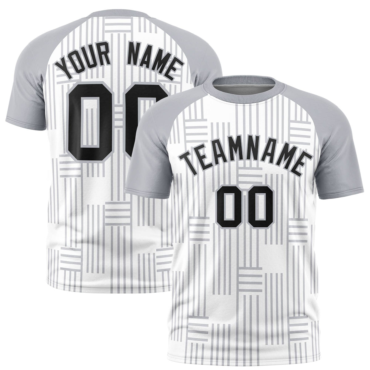 Custom White Gray Personalized Line Pattern Performance T-Shirt