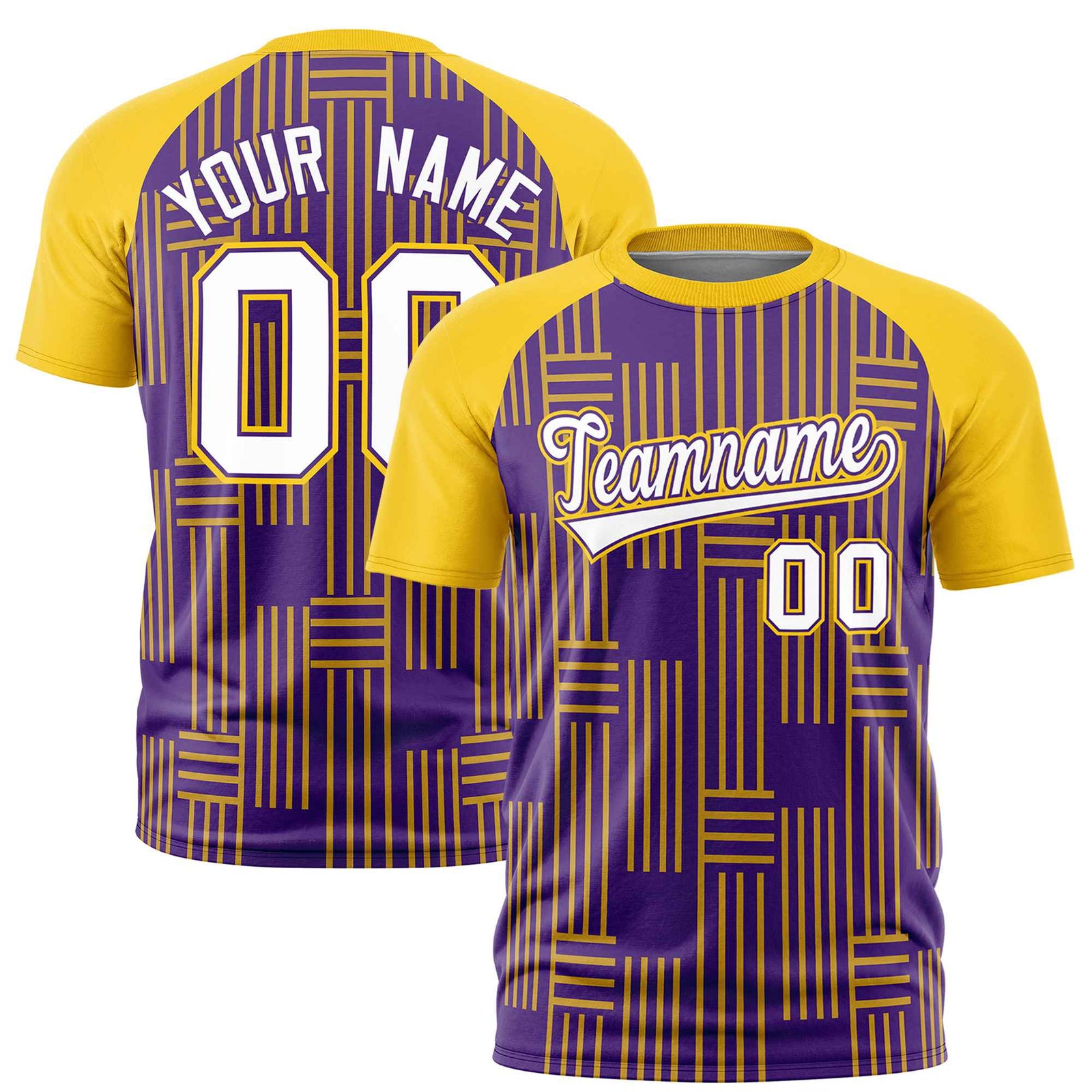 Custom Purple Gold 01 Personalized Line Pattern Performance T-Shirt