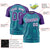 Custom Aqua Purple Personalized Line Pattern Performance T-Shirt