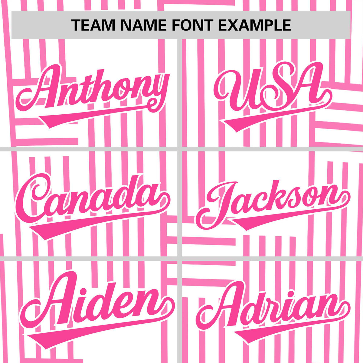 Custom White Pink Personalized Line Pattern Performance T-Shirt
