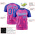 Custom Pink-Royal Blue Personalized Line Pattern Performance T-Shirt