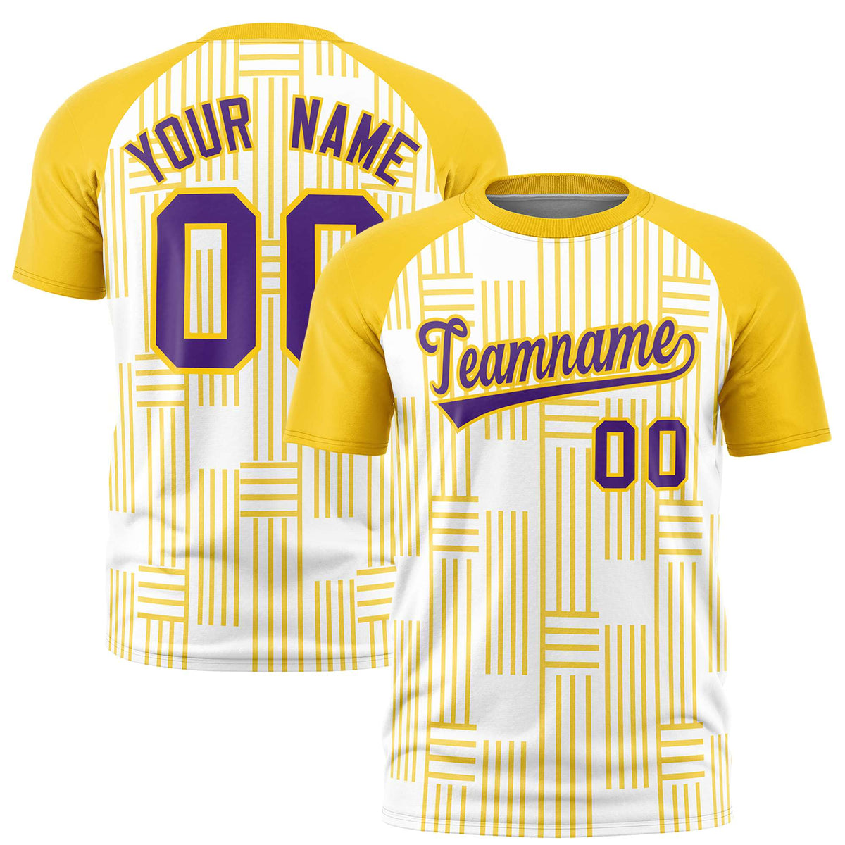 Custom White-Gold 01 Personalized Line Pattern Performance T-Shirt