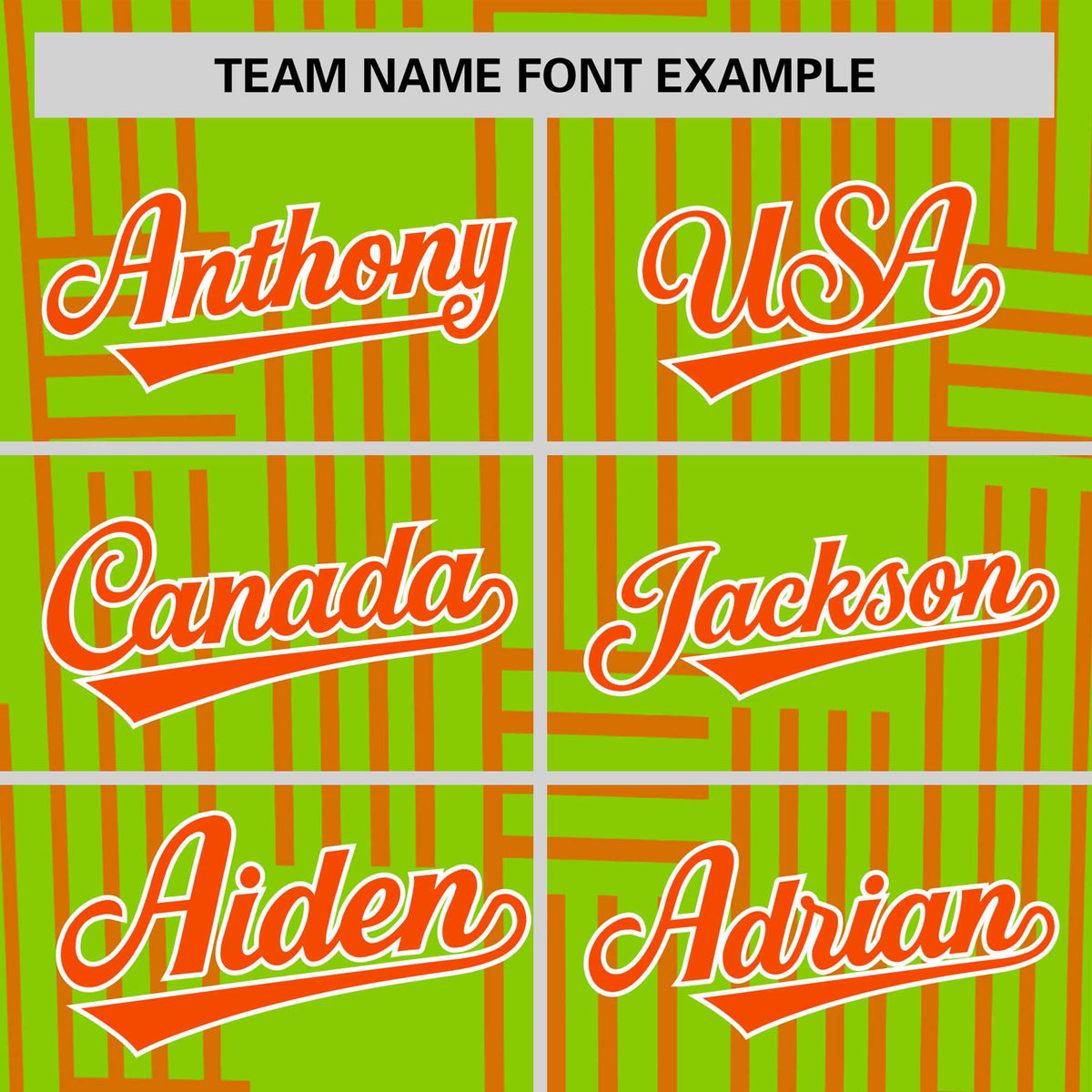 Custom Neon Green-Orange Personalized Line Pattern Performance T-Shirt