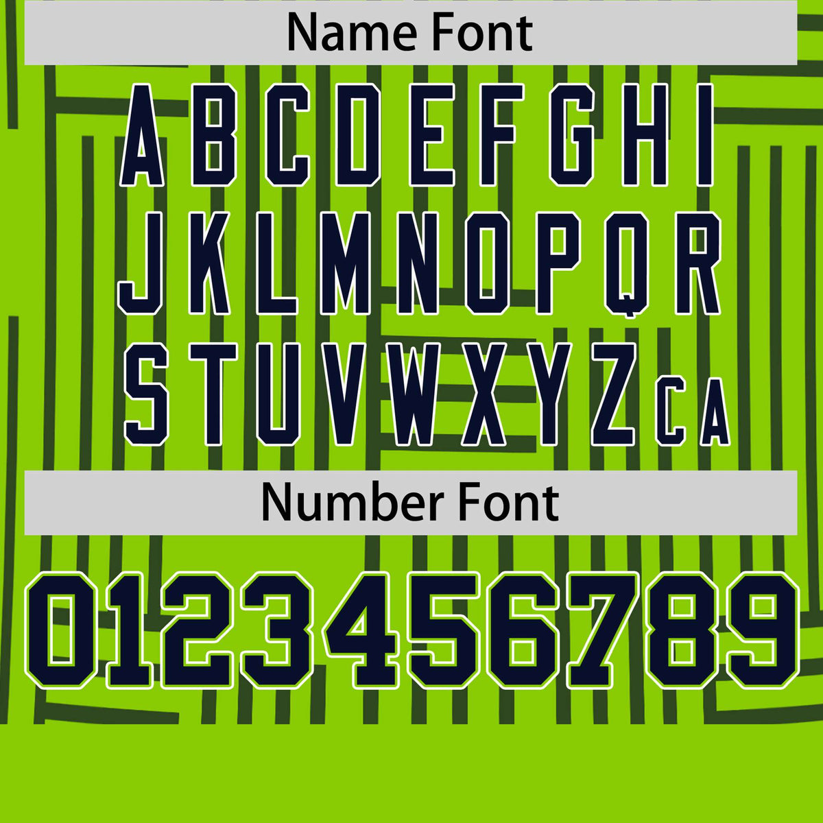 Custom Neon Green-Navy Personalized Line Pattern Performance T-Shirt