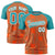 Custom Orange Aqua Personalized Line Pattern Performance T-Shirt