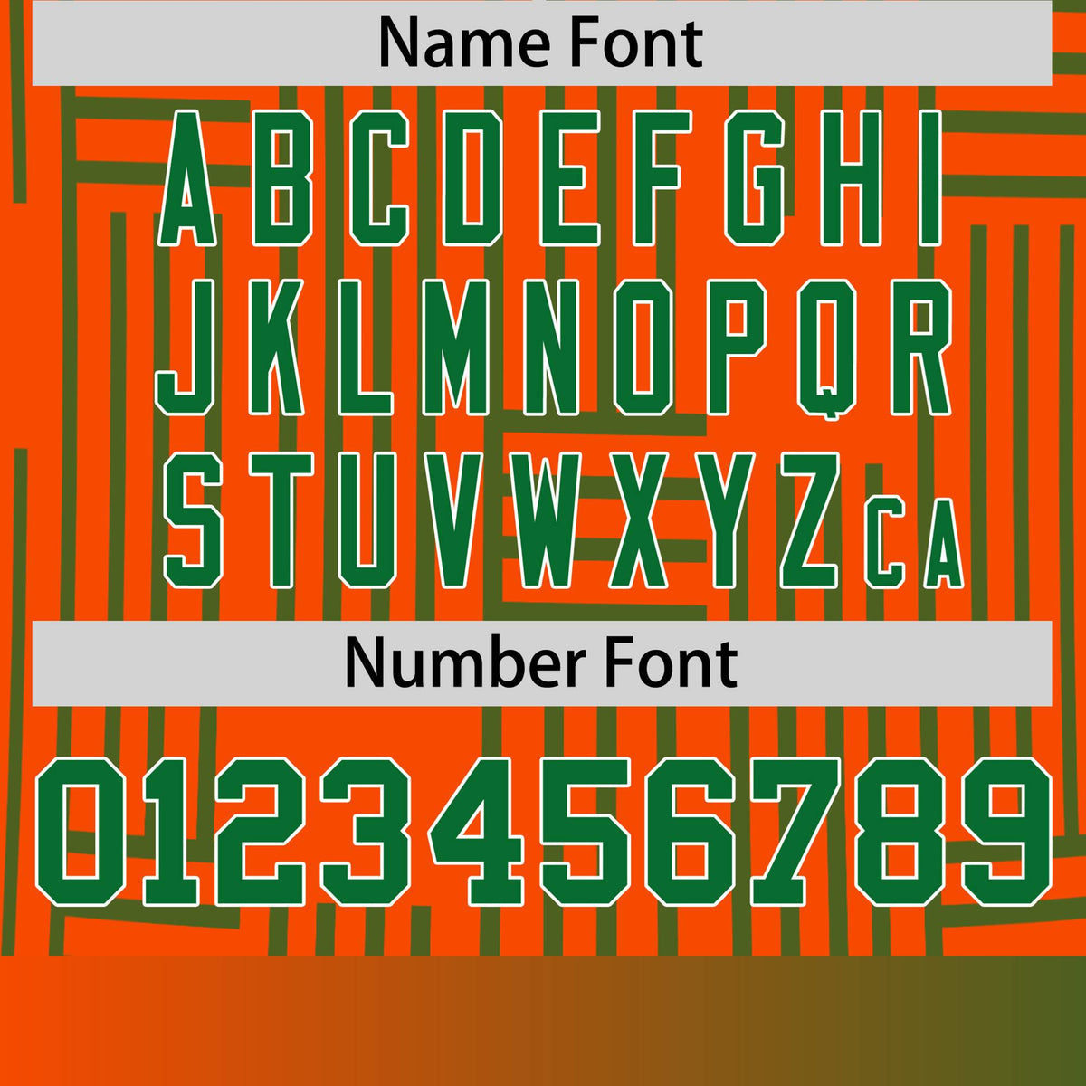 Custom Orange-Kelly Green Personalized Line Pattern Performance T-Shirt