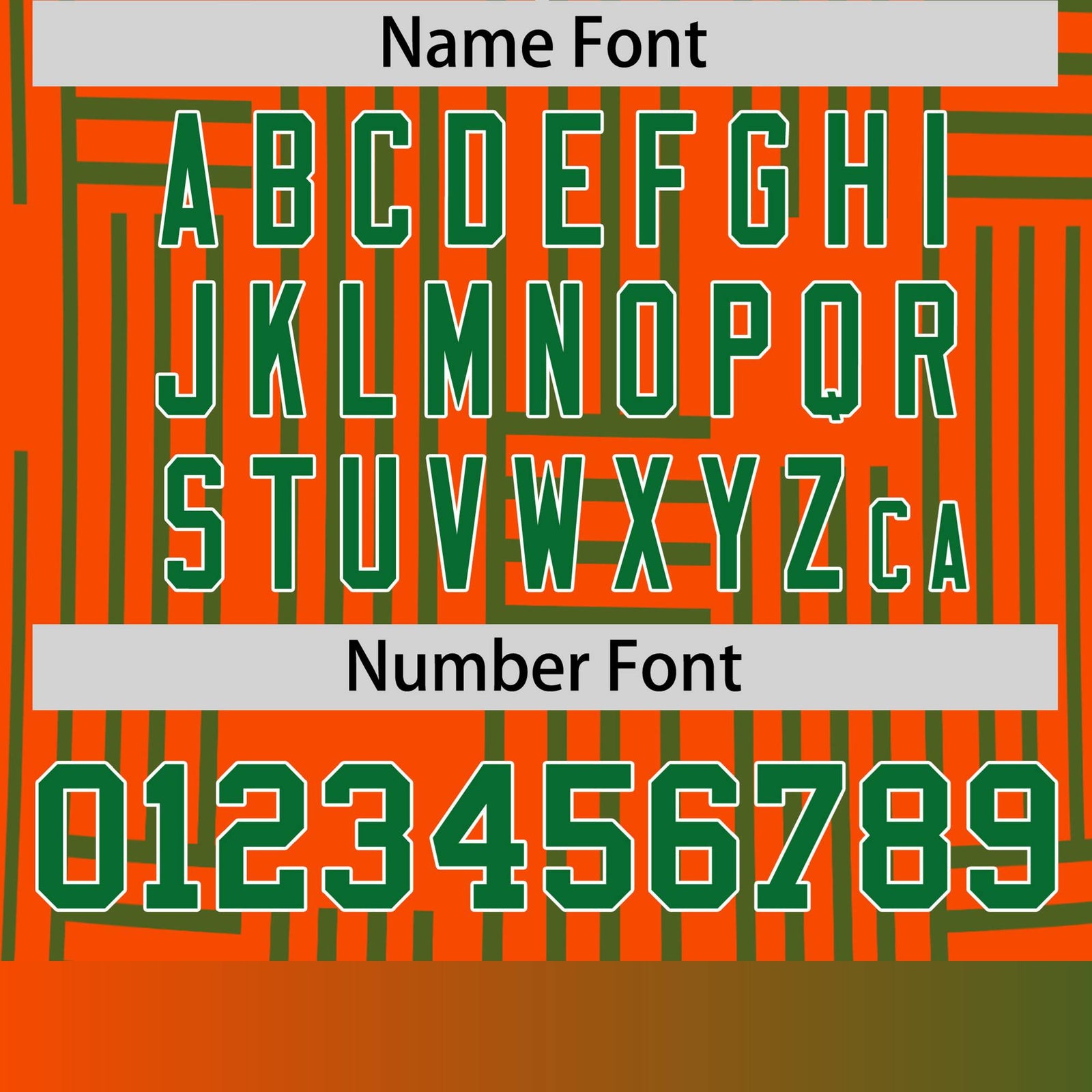 Custom Orange-Kelly Green Personalized Line Pattern Performance T-Shirt