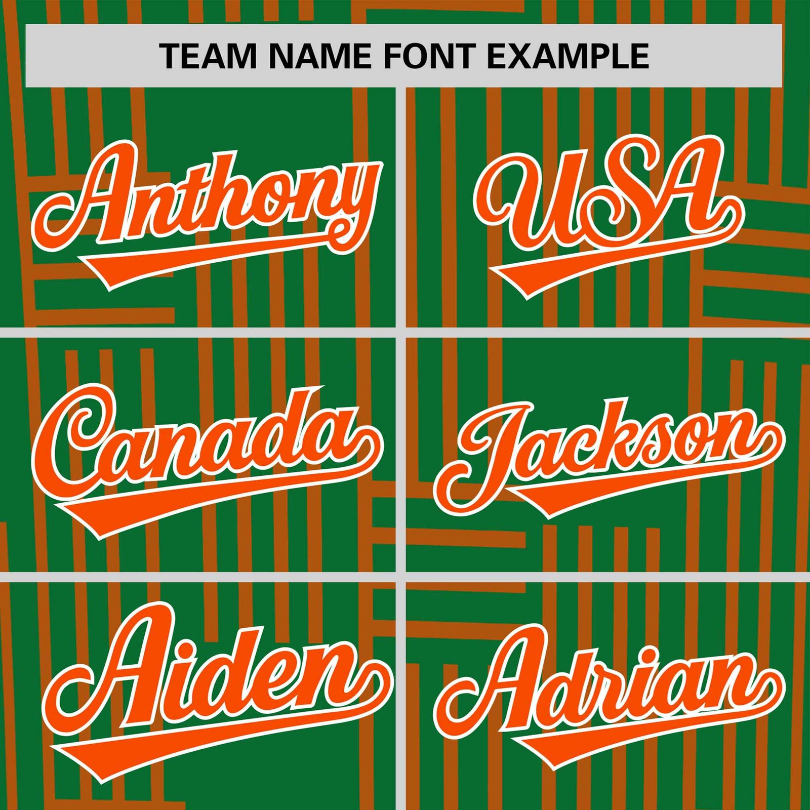 Custom Kelly Green-Orange Personalized Line Pattern Performance T-Shirt