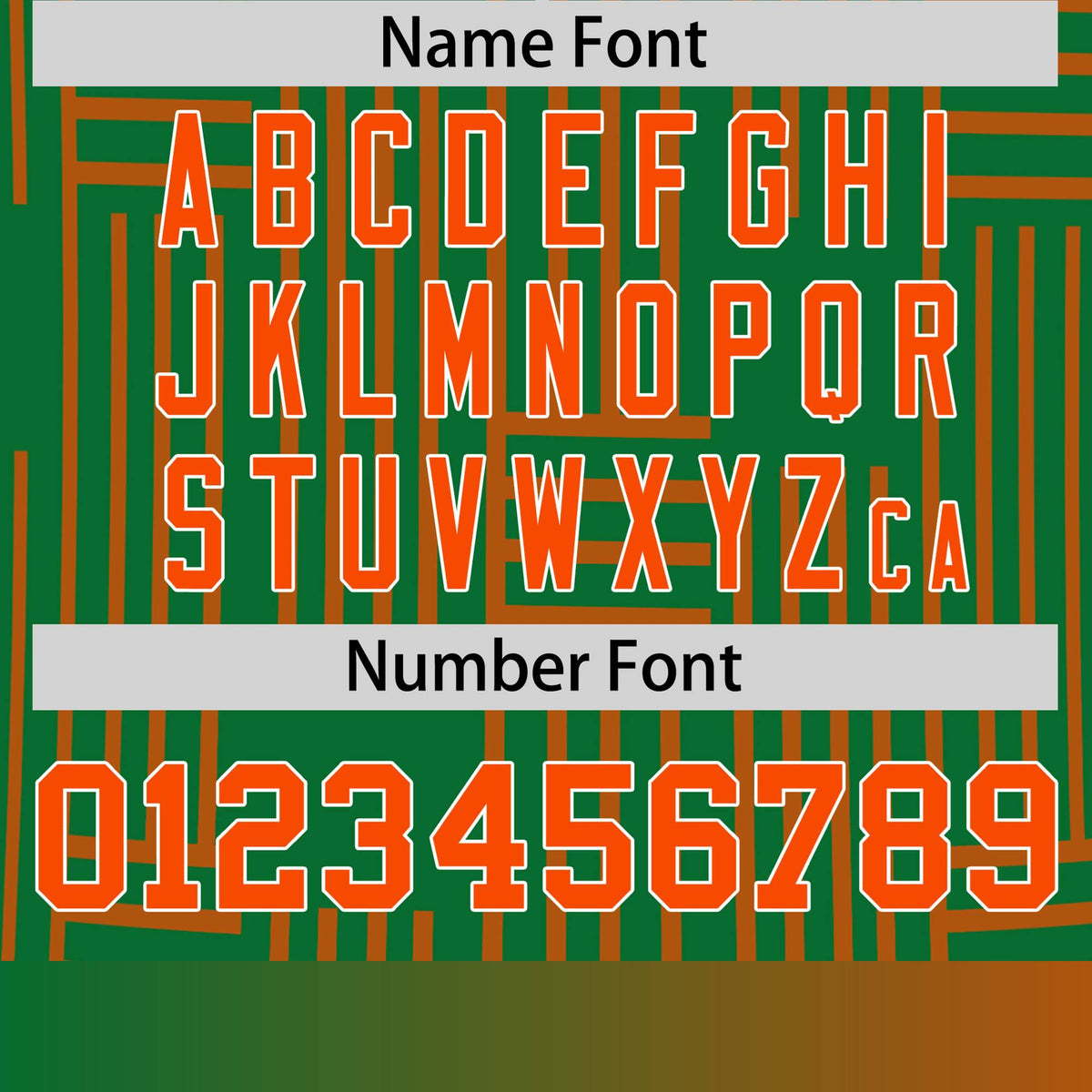 Custom Kelly Green-Orange Personalized Line Pattern Performance T-Shirt