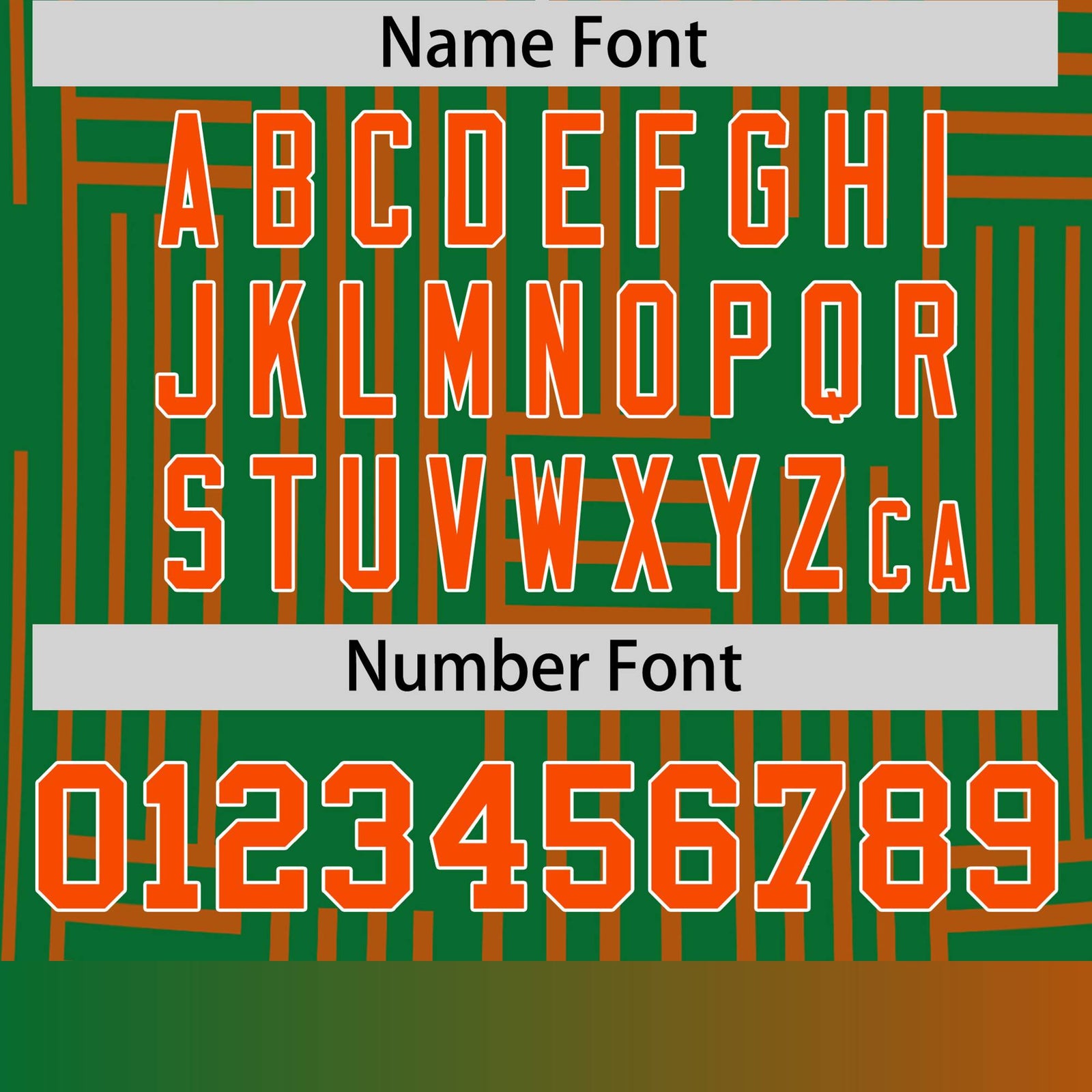 Custom Kelly Green-Orange Personalized Line Pattern Performance T-Shirt