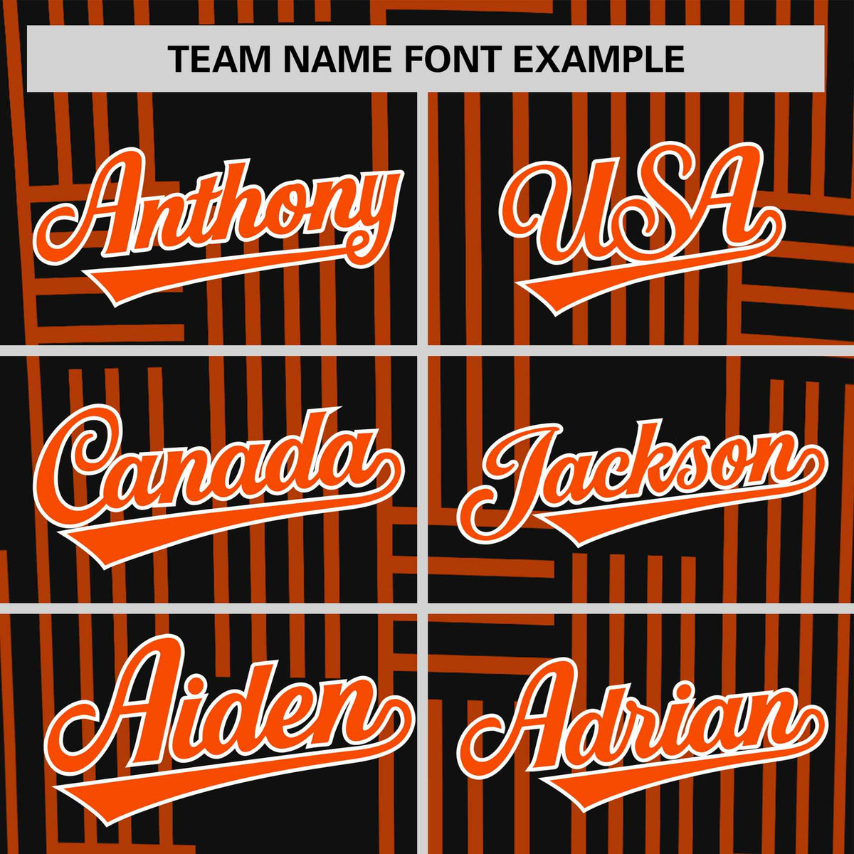Custom Black Orange Personalized Line Pattern Performance T-Shirt