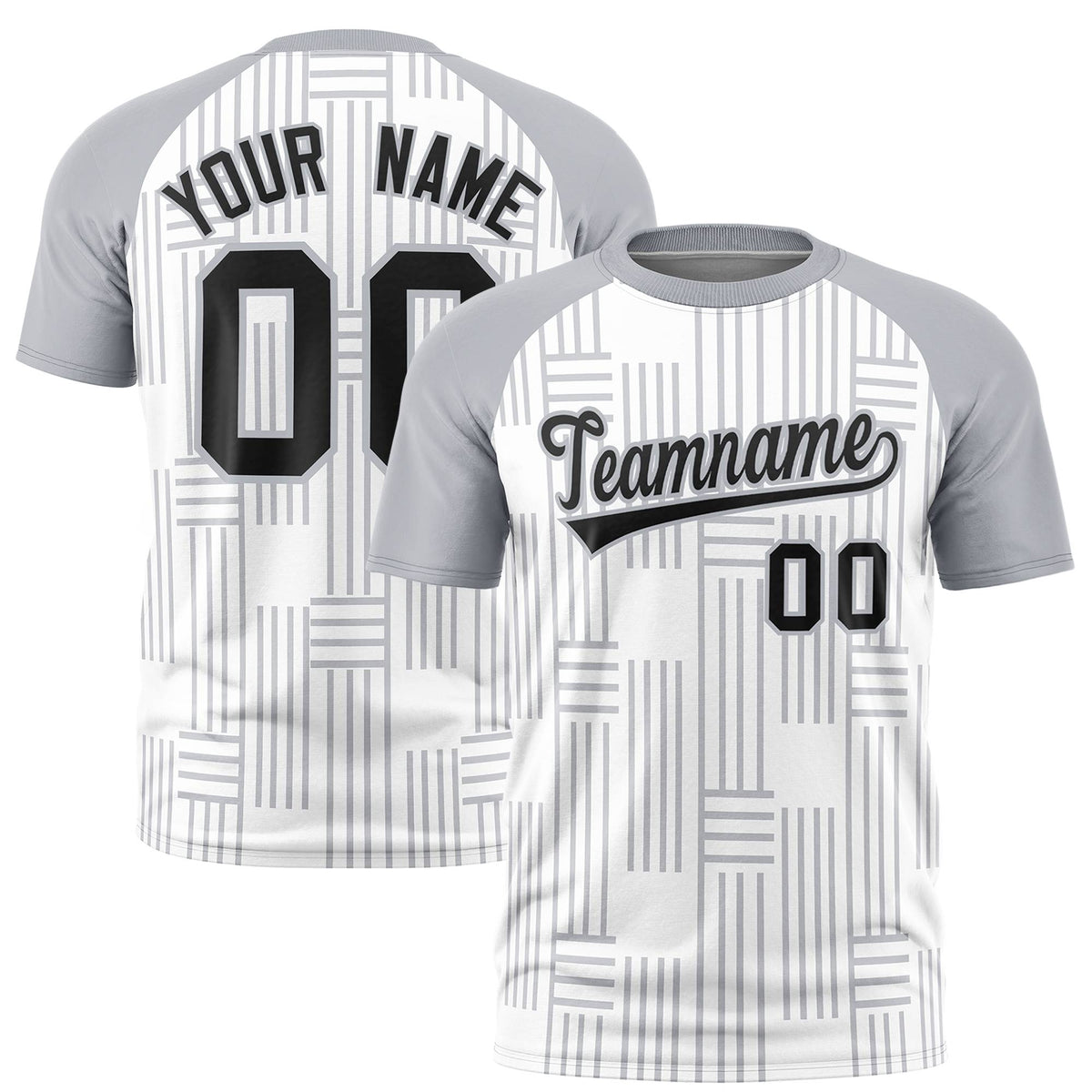 Custom White Gray Personalized Line Pattern Performance T-Shirt