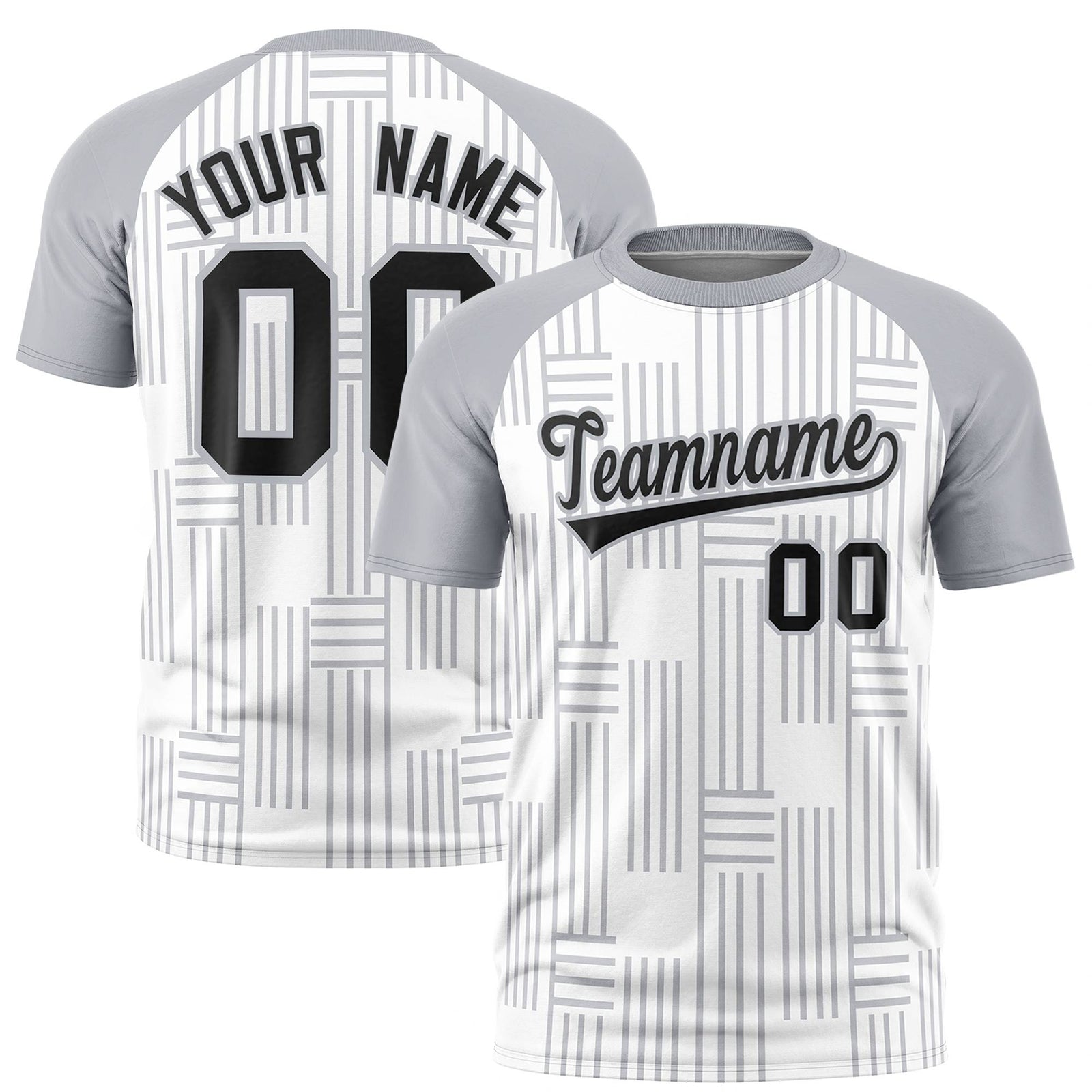 Custom White Gray Personalized Line Pattern Performance T-Shirt