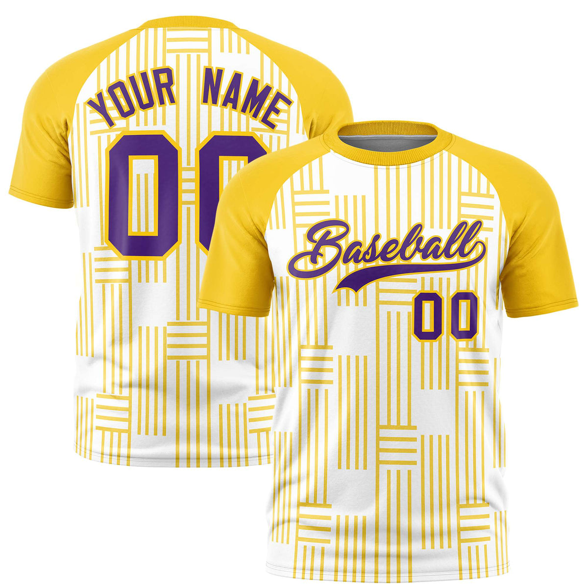 Custom White-Gold 01 Personalized Line Pattern Performance T-Shirt