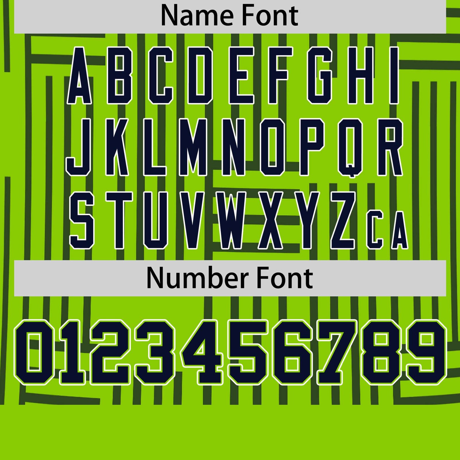 Custom Neon Green-Navy Personalized Line Pattern Performance T-Shirt