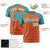 Custom Orange Aqua Personalized Line Pattern Performance T-Shirt