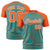 Custom Aqua Orange Personalized Line Pattern Performance T-Shirt