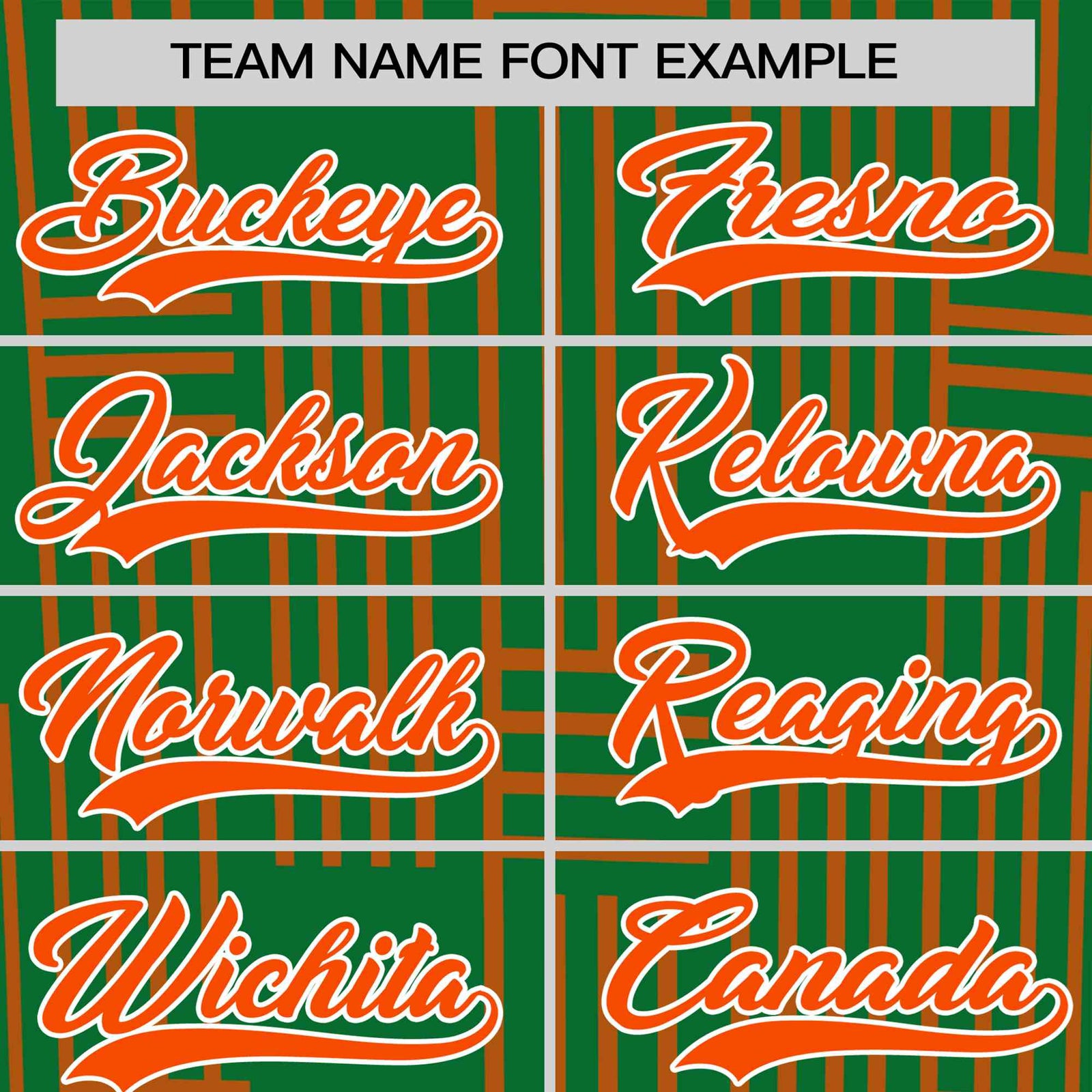 Custom Kelly Green-Orange Personalized Line Pattern Performance T-Shirt