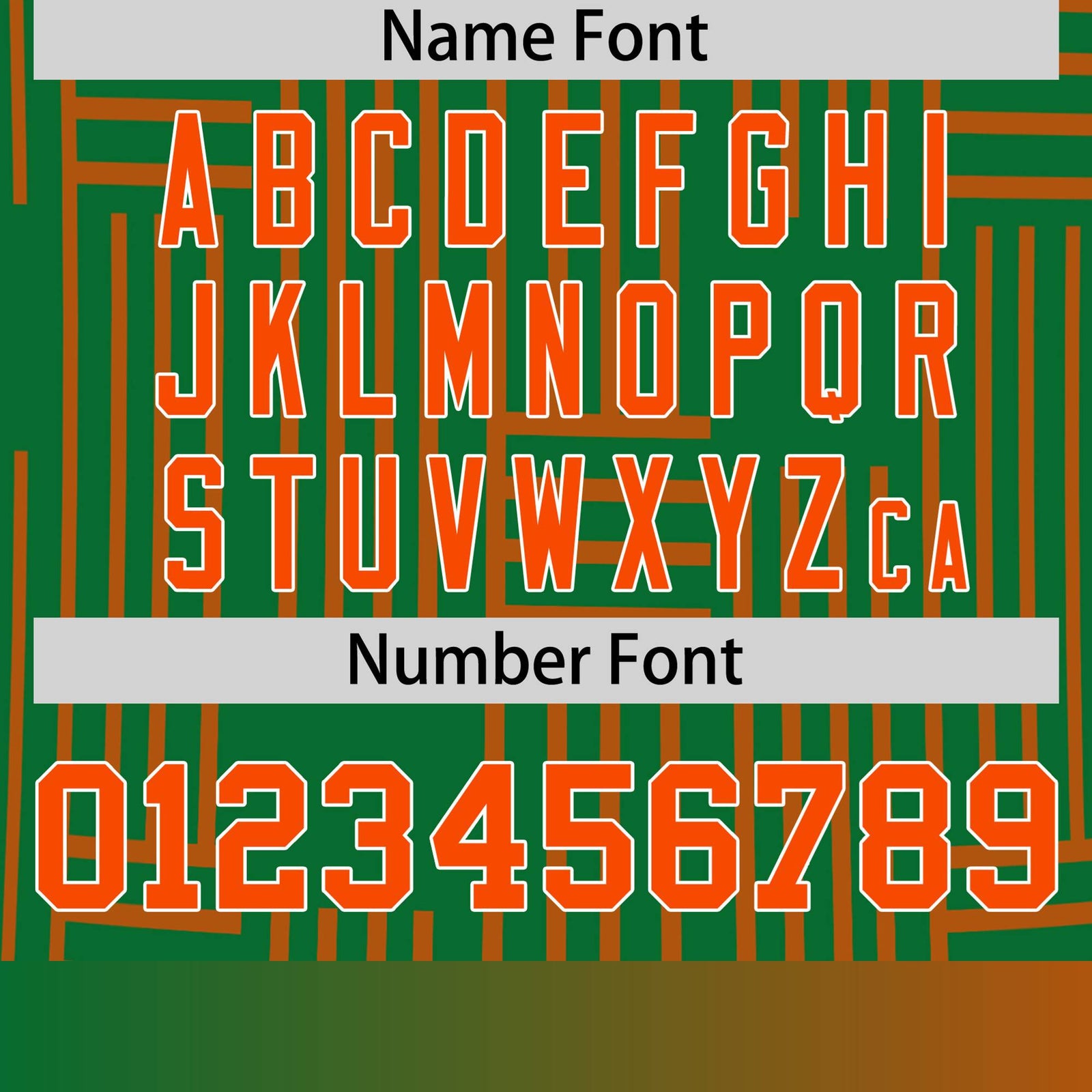 Custom Kelly Green-Orange Personalized Line Pattern Performance T-Shirt