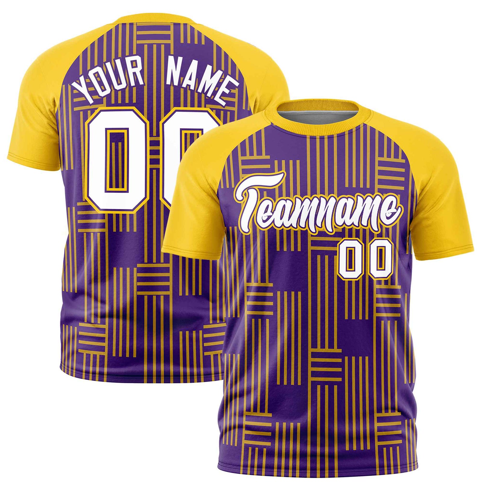 Custom Purple Gold 01 Personalized Line Pattern Performance T-Shirt