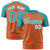 Custom Orange Aqua Personalized Line Pattern Performance T-Shirt