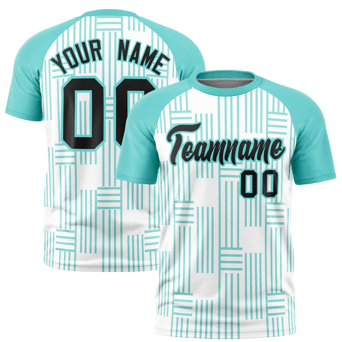 Custom White-Bright Green Personalized Line Pattern Performance T-Shirt