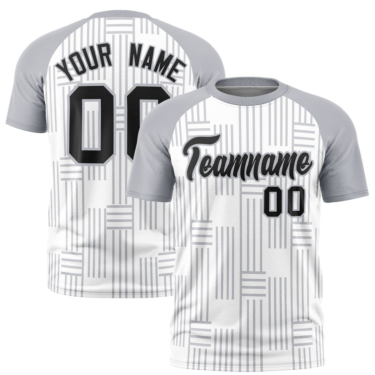 Custom White Gray Personalized Line Pattern Performance T-Shirt