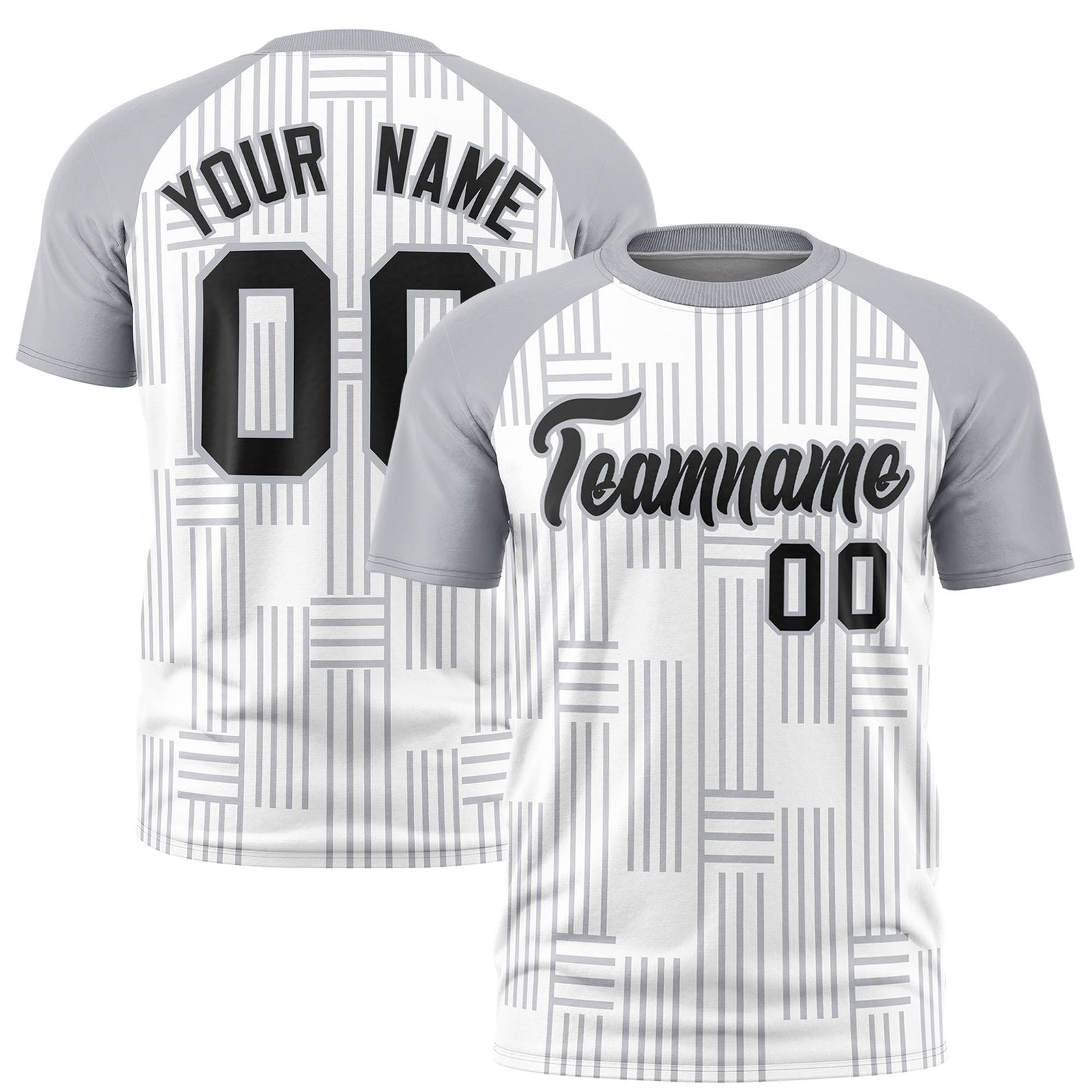 Custom White Gray Personalized Line Pattern Performance T-Shirt