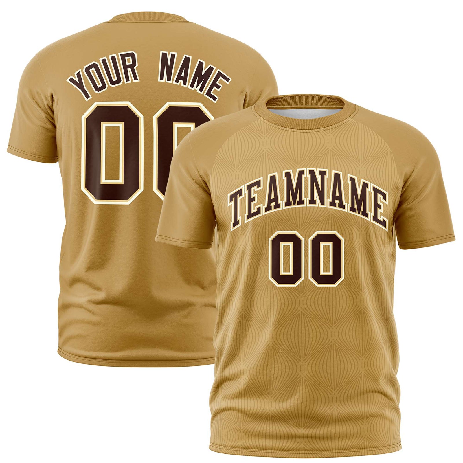 Custom Old Gold Personalized Line Pattern Performance T-Shirt