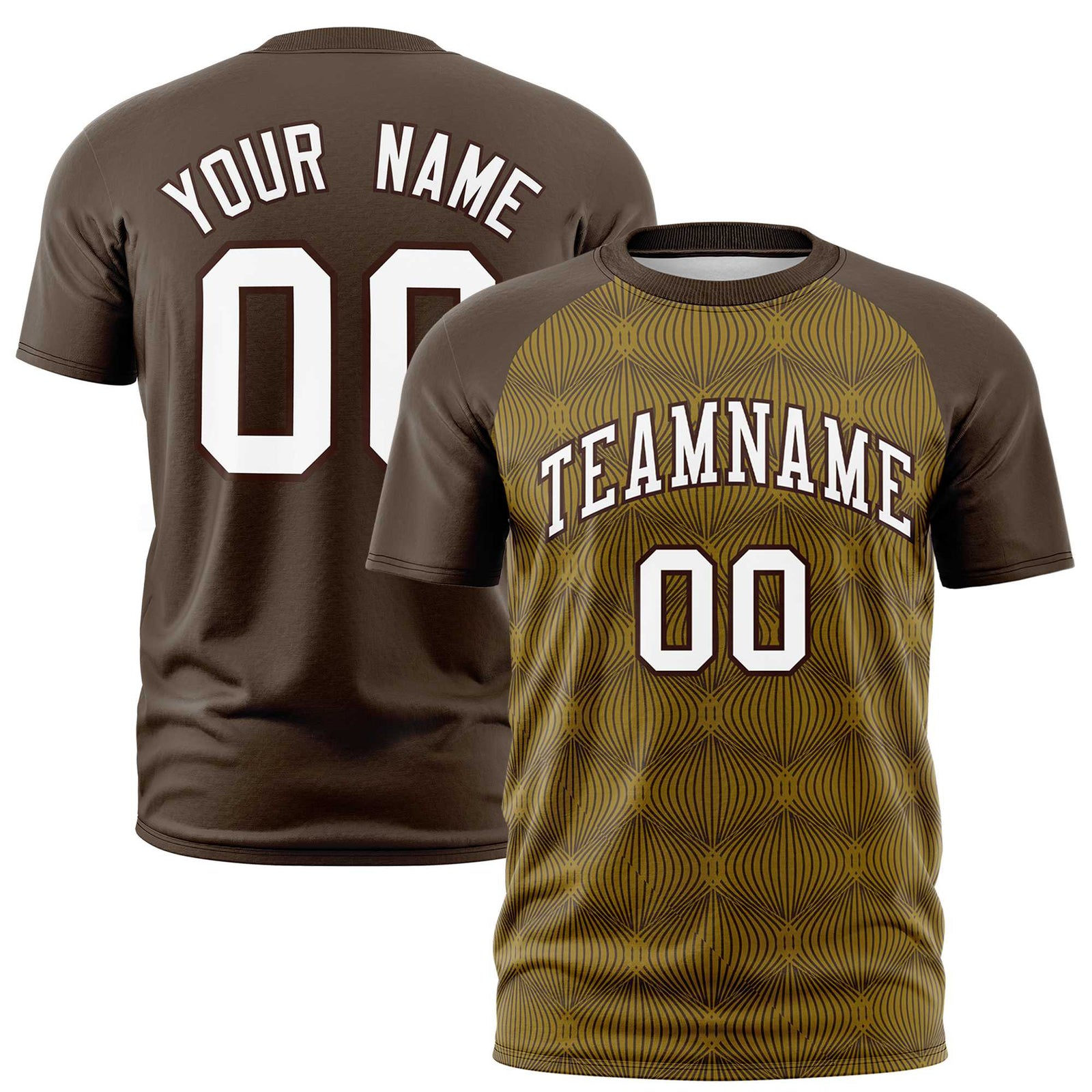 Custom Brown Personalized Line Pattern Performance T-Shirt