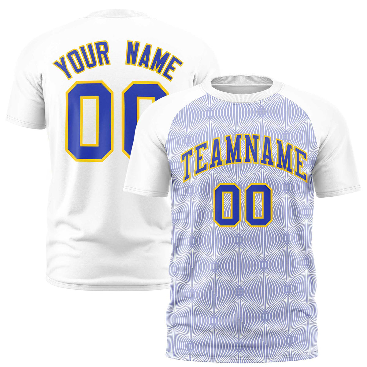 Custom White Personalized Line Pattern Performance T-Shirt
