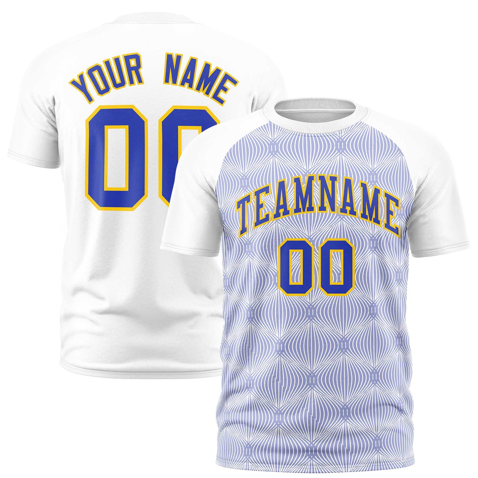 Custom White Personalized Line Pattern Performance T-Shirt