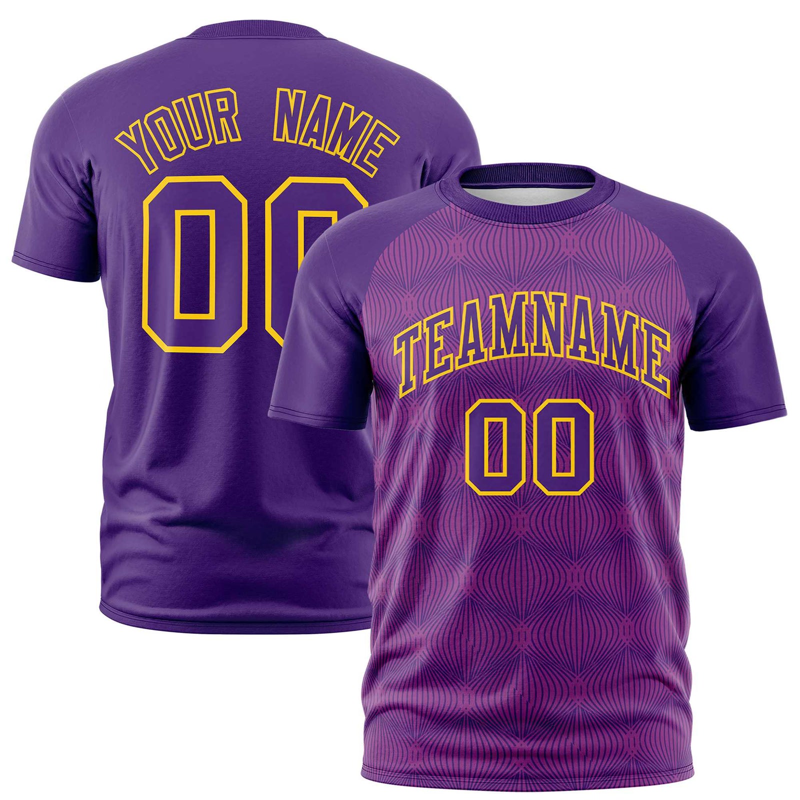 Custom Purple Personalized Line Pattern Performance T-Shirt