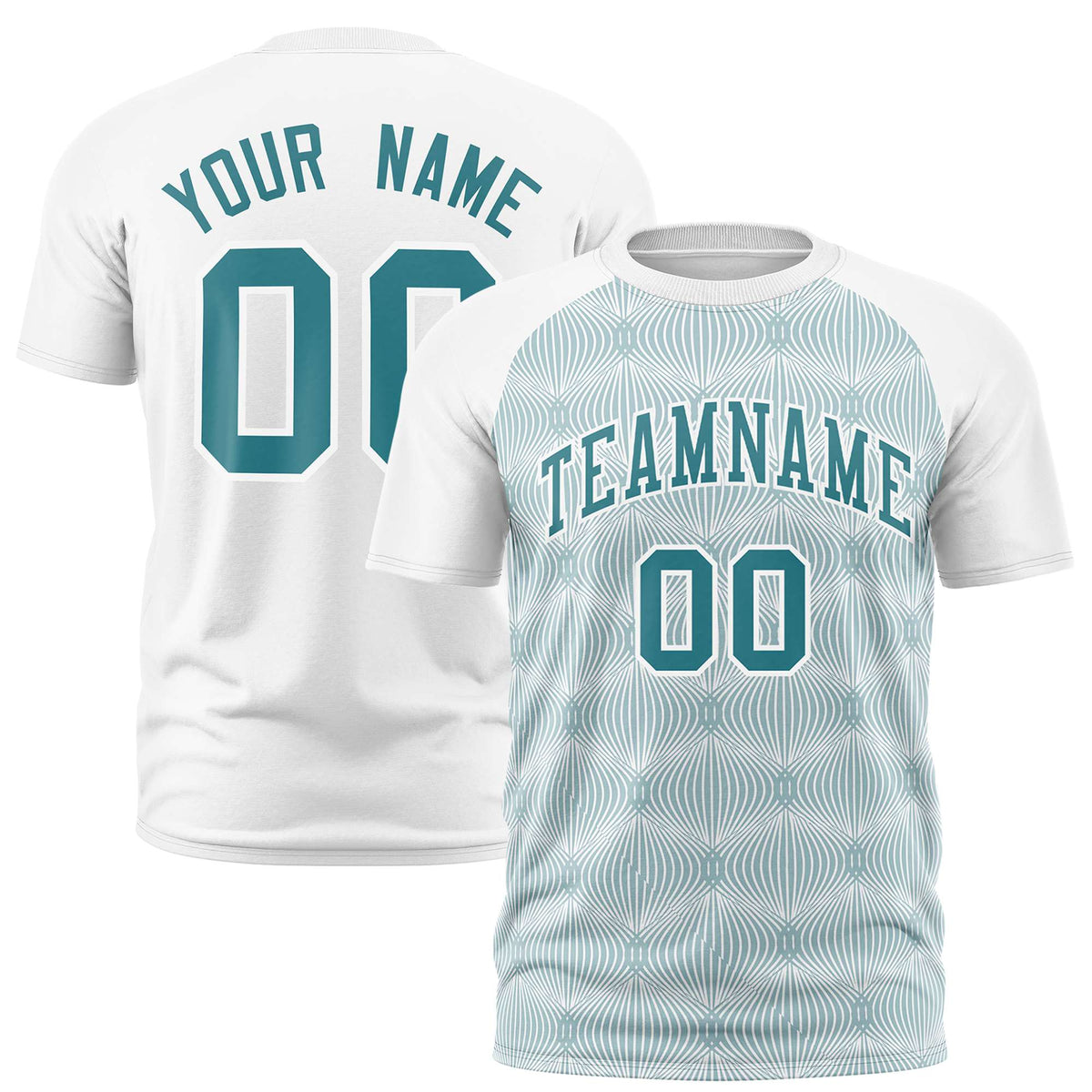 Custom White Personalized Line Pattern Performance T-Shirt