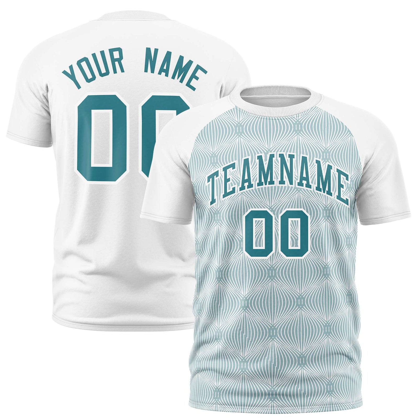 Custom White Personalized Line Pattern Performance T-Shirt